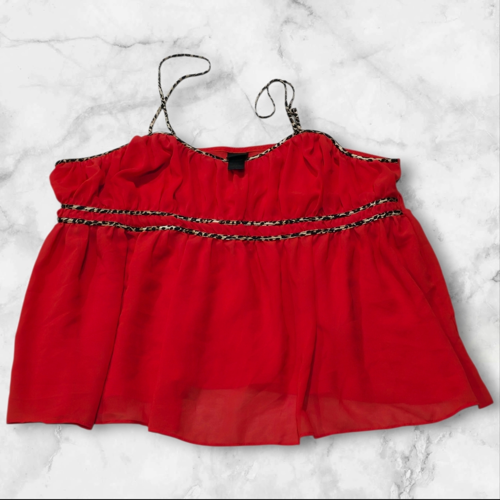 Secret Treasures Red Leopard Print Pajamas Lingerie Sleepwear Red Size 2x- A40